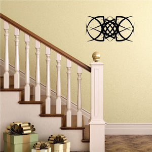 Tribal pinstripe wall decal vinyl, black interwoven swirl graphic