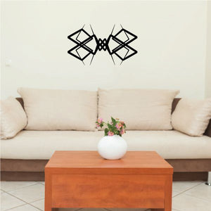 Tribal pinstripe wall decal, two black geometric sticker pieces