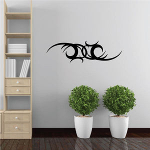 Tribal pinstripe wall decal, black vinyl flourish