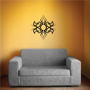 Tribal pinstripe wall decal with black geometric star pattern