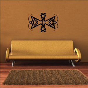 Tribal geometric wall decal with black star and arrow shapes, vinyl sticker design
