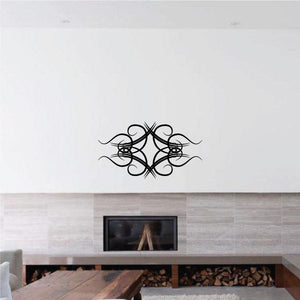 Tribal pinstripe wall decal, black vinyl swirl design for walls