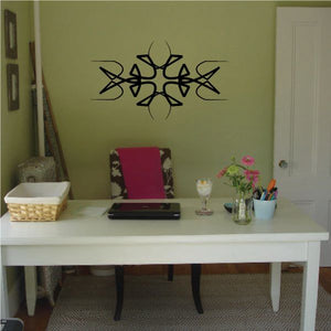 Tribal pinstripe wall decal, black abstract graffiti-style vinyl decal