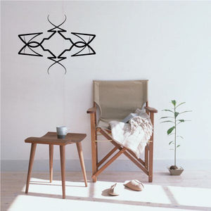 Tribal pinstripe wall decal with black starburst tribal line design