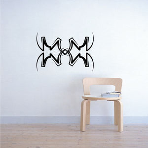 Tribal pinstripe wall decal: black interlocking arrow shapes vinyl sticker
