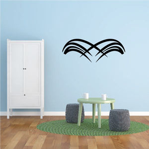 Tribal pinstripe wall decal with arched black line design