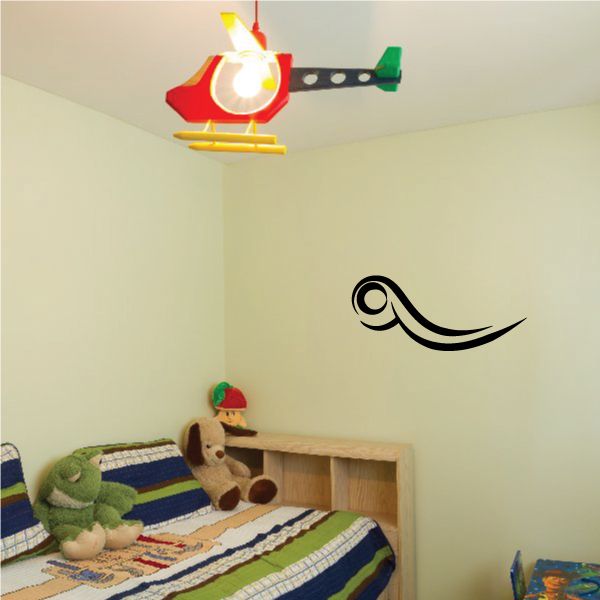 Black tribal swirl wall vinyl decal