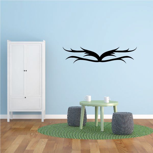 Tribal wall decal vinyl sticker with black winged emblem