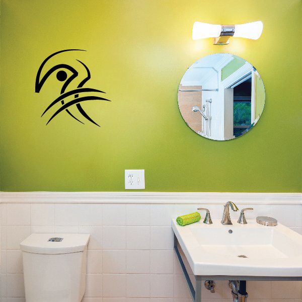 Tribal pinstripe wall decal with black swirling lines, vinyl wall sticker