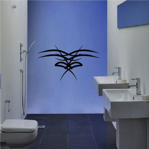 Tribal pinstripe wall decal vinyl sticker with black tribal pattern