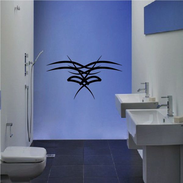 Tribal pinstripe wall decal vinyl sticker with black tribal pattern