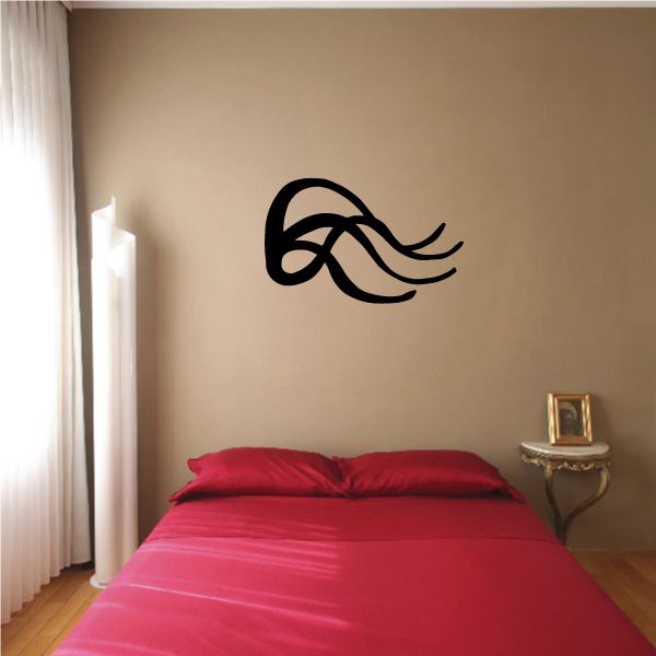 Tribal pinstripe wall decal, black tribal swirl pattern