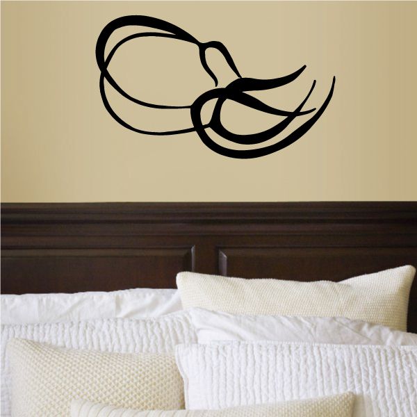 Tribal wall decal with black tribal swirl pinstripe design