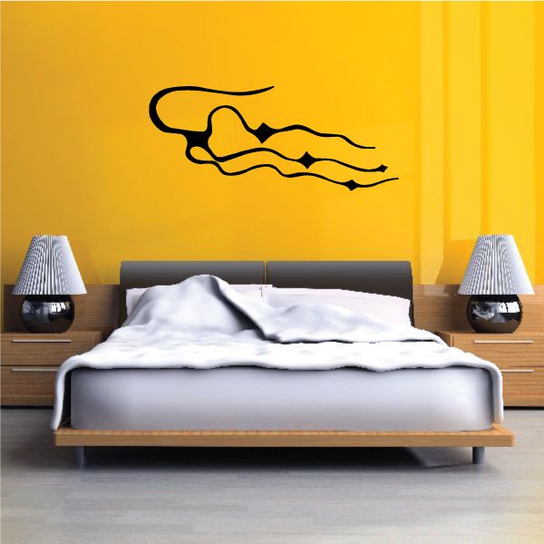 Tribal pinstripe wall decal, black tribal flame outline