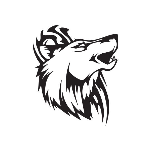 Image of Tribal Razor Wolf Decal