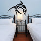 Tribal Samoan dolphin wall decal, black with swirling ornament details