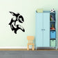 Abstract tribal dolphin wall decal, black and white stylized head design