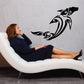 Black tribal dolphin swimming decal wall sticker with swirling fins