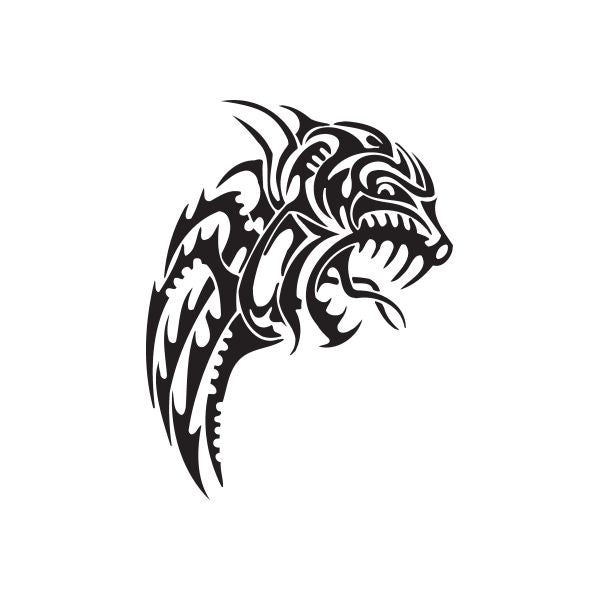 Image of Tribal Scowling Wolf Head Decal