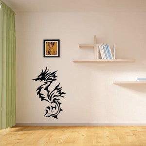 Tribal sea horse wall decal, black tribal design