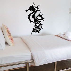 Tribal sea horse wall decal with black spiky design