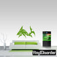 Tribal shark wall decal, green stylized shark silhouette with decorative swirls