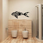 Tribal fish side decal in black, featuring decorative tribal markings