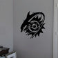 Black tribal dolphin splash wall decal with stylized wave lines