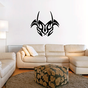 Black tribal sprite mask decal with sharp antler-like shapes