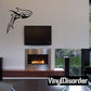 Tribal stroke shark decal, black shark silhouette with stylized lines