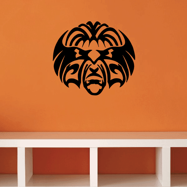 Tribal guy mask decal with sunglasses, black graphic