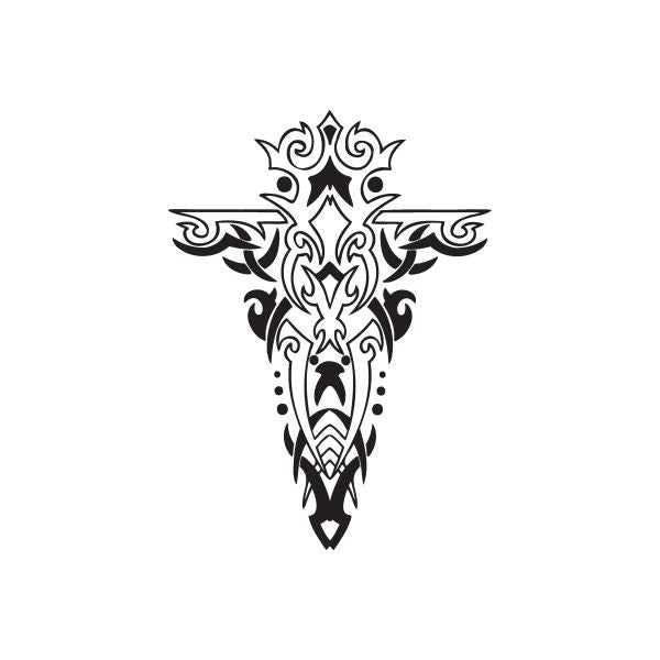 Image of Tribal Surf Cross Decal