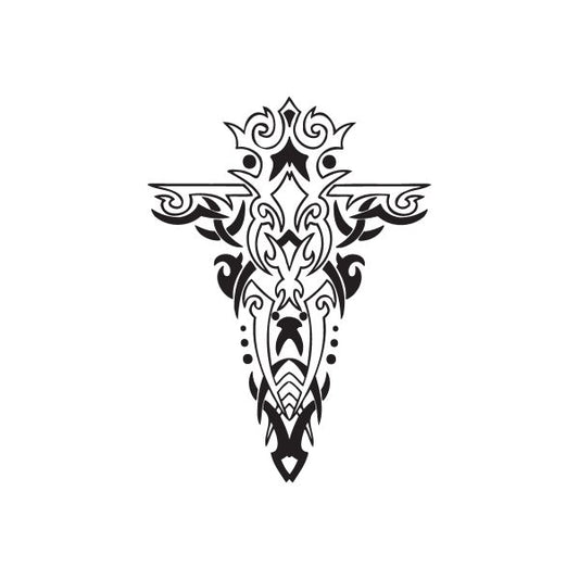 Image of Tribal Surf Cross Decal