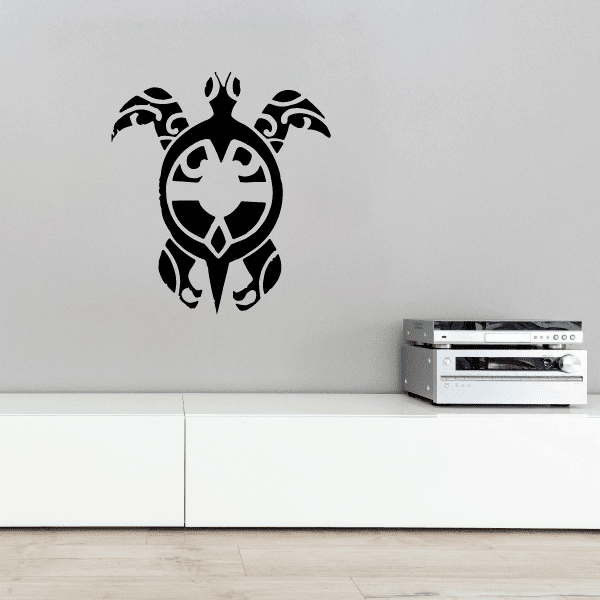 Image of Tribal Swimming Sea Turtle Decal