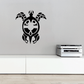 Tribal sea turtle decal, black outline with decorative tribal patterns