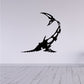 Tribal swordfish decal, black tribal silhouette with long bill and fins