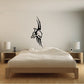 Tribal dolphin tattoo wall decal, black winged design
