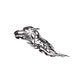Tribal wolf threatening decal with black ink linework and snarling face