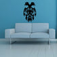 Tribal two-headed bird wall decal, dark tribal design