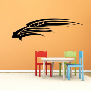 Tribal vehicle pinstripe vinyl decal, black stylized car profile with sweeping stripes