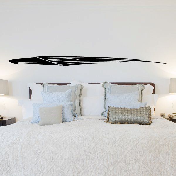 Black tribal pinstripe vinyl decal strip with sharp lines for vehicle or wall