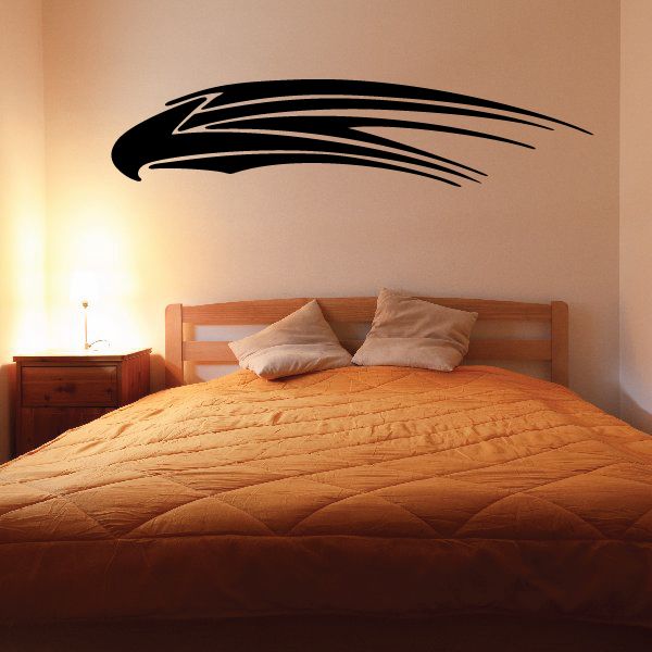 Black tribal pinstripe vehicle vinyl decal on a wall
