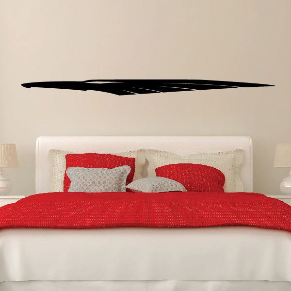Tribal vehicle pinstripe vinyl decal, black swoosh stripe with angled accents
