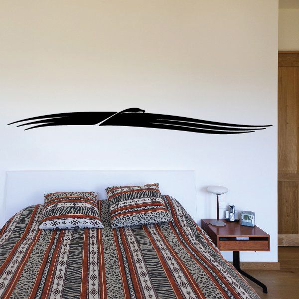 Tribal vehicle pinstripe vinyl decal with black horizontal stripe graphic