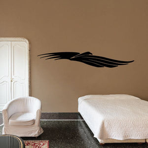 Tribal vehicle pinstripe vinyl decal, black wing-like graphic with sweeping lines