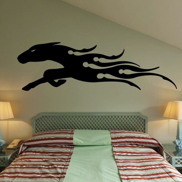 Black tribal vehicle pinstripe vinyl decal with flame wave lines