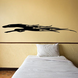Black tribal vehicle pinstripe vinyl decal with flowing stripe design
