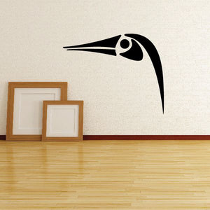 Black tribal pinstripe vinyl decal with pointed tail and circular eye detail