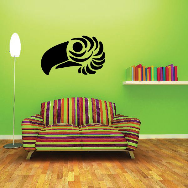 Tribal vehicle pinstripe vinyl wall decal in black with curved striped details