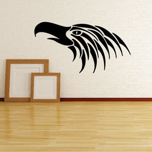 Black tribal pinstripe vinyl decal with detailed animal head and eye